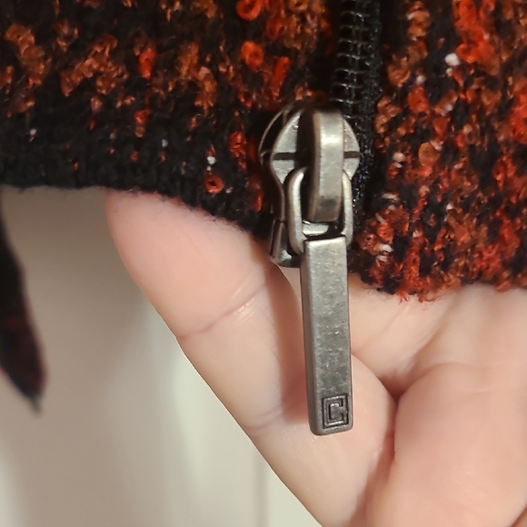 Chaps Red and Black Checkered Cardigan - Picture 2 of 3